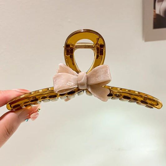 AISHG Gentle Temperament Bow Claw Clip Women Shark Clip Headwear Barrette Hair Accessories Korean Version Head Clip