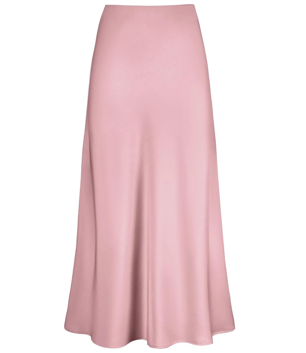 2025 Elegant Faux Silk Satin Skirts for Women High Waist A-line Office Lady  Solid Color Glossy Finish Fishtail Skirt