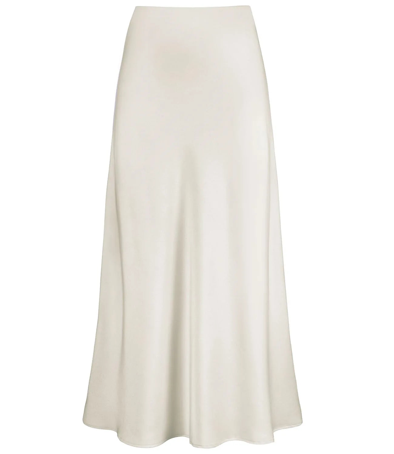 2025 Elegant Faux Silk Satin Skirts for Women High Waist A-line Office Lady  Solid Color Glossy Finish Fishtail Skirt